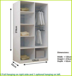 RAC3 Sliding Wardrobe With Mirror Space Saving Bedroom Wardrobe, Contemporary Bedroom Sliding Wardrobe & Mirror Wardrobe (Oak 120Cm) - thumbnail 2