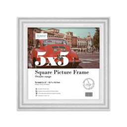 5X5 White Ornate Picture Frame (12.7 X 12.7Cm) Poster, Photo, Artwork, Gallery Wall Or Print - thumbnail 1