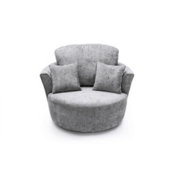Abakus Direct Harriet Crushed Chenille Swivel Chair In Light Grey - thumbnail 4