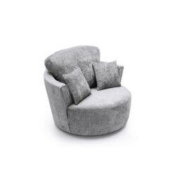 Abakus Direct Harriet Crushed Chenille Swivel Chair In Light Grey - thumbnail 5