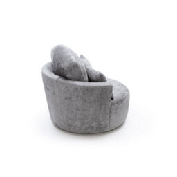 Abakus Direct Harriet Crushed Chenille Swivel Chair In Light Grey - thumbnail 6