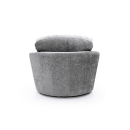 Abakus Direct Harriet Crushed Chenille Swivel Chair In Light Grey - thumbnail 3