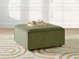 Beliani  Ottoman Ardal Corduroy Green - thumbnail 2