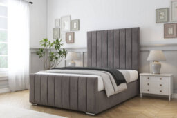 "Sloomy California Slate Naples Bed Frame With Mattress With 50"" Upholstered Headboard 2'6 Small Single" - thumbnail 2