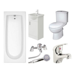 Veebath Rosina 1500mm Bath, Vanity Unit & Toilet Bathroom Suite - thumbnail 1