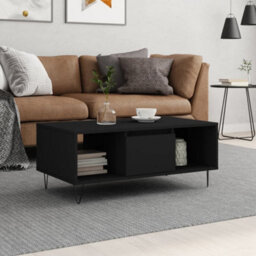 Berkfield Modern Coffee Table Black 90X50X36.5 Cm Engineered Wood - thumbnail 2