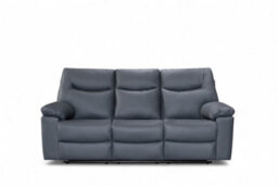 Faux Leather Dark Grey 3 Seater Manual Recliner Sofa Columbia - thumbnail 3