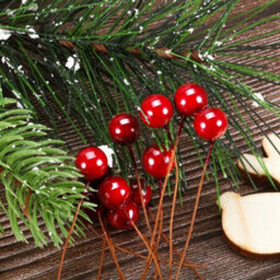 Artificial Holly Berries, 100 Mini 10mm Berries On Wire For Christmas Tree Decorations, Flower Wreaths, Diy Projects (Wine Red) - thumbnail 4