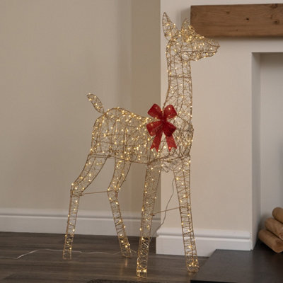 Samuel Alexander 1.1M Gold Elegance Twist Light Up Christmas Doe With 300 Warm White Leds - image 1