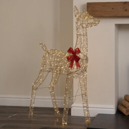 Samuel Alexander 1.1M Gold Elegance Twist Light Up Christmas Doe With 300 Warm White Leds - thumbnail 9