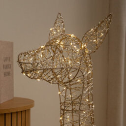 Samuel Alexander 1.1M Gold Elegance Twist Light Up Christmas Doe With 300 Warm White Leds - thumbnail 3