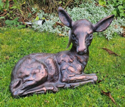Laying Fawn Garden Sculpture Deer Ornament - thumbnail 3