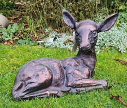 Laying Fawn Garden Sculpture Deer Ornament - thumbnail 5