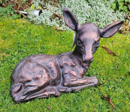 Laying Fawn Garden Sculpture Deer Ornament - thumbnail 4