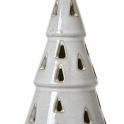 Hill Interiors Small Cut-Out Tree With Led Lights - Ceramic - L7 X W7 X H15 Cm - White - thumbnail 2