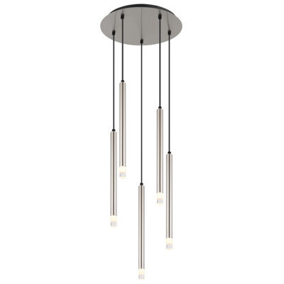 Luminosa Lighting Luminosa Ryan Cluster Pendant Ceiling Light Nickel Matt 5X G9 - image 1