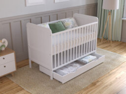 Love For Sleep Levi Cot Bed 120X60Cm With Drawer And Microfiber Quilted Mattress - thumbnail 2