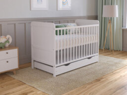 Love For Sleep Levi Cot Bed 120X60Cm With Drawer And Microfiber Quilted Mattress - thumbnail 1