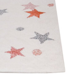 Wyld And Coco Hand-Tufted Cotton Play Rug - Low Pile White With Multicolour Stars, 140 X 200 Cm - thumbnail 6