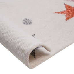 Wyld And Coco Hand-Tufted Cotton Play Rug - Low Pile White With Multicolour Stars, 140 X 200 Cm - thumbnail 5