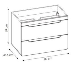 Impact Furniture Bathroom Furniture Set 800mm Vanity Unit With Sink And Wall Hung Cabinets White Gloss And Oak Aruba - thumbnail 5