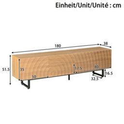 Btm Modern Tv Stand 180X38X51.5Cm, 3D Texture Design Tv Cabinet, Lowboard Media Console For Living Room - thumbnail 6