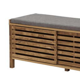 Home Source Luna Sliding 2 Door Hallway Shoe Bench Storage Organiser With Cushion - thumbnail 3