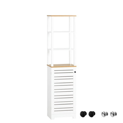 Sobuy Bzr43-W, Tall Cabinet Bathroom Cabinet Storage Cabinet With 3 Shelves And 1 Door,white,w40Xd30Xh160 - image 1