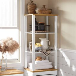 Sobuy Bzr43-W, Tall Cabinet Bathroom Cabinet Storage Cabinet With 3 Shelves And 1 Door,white,w40Xd30Xh160 - thumbnail 5