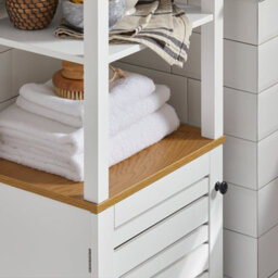 Sobuy Bzr43-W, Tall Cabinet Bathroom Cabinet Storage Cabinet With 3 Shelves And 1 Door,white,w40Xd30Xh160 - thumbnail 7