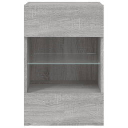 Berkfield Durable Tv Wall Cabinet With Led Lights Grey Sonoma 40X30X60.5 Cm - thumbnail 9