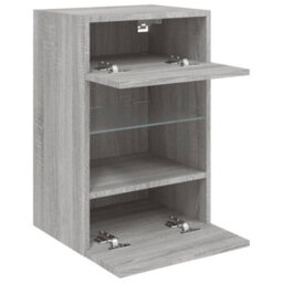 Berkfield Durable Tv Wall Cabinet With Led Lights Grey Sonoma 40X30X60.5 Cm - thumbnail 8