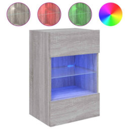 Berkfield Durable Tv Wall Cabinet With Led Lights Grey Sonoma 40X30X60.5 Cm - thumbnail 1