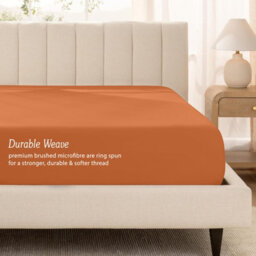 Oxford Homeware Rust Dyed Fitted Sheet 25Cm Extra Deep Pocket Soft Easy Care Bedding Sheet (W)180Cmx(L)200Cm (Super King) - thumbnail 3