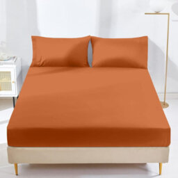 Oxford Homeware Rust Dyed Fitted Sheet 25Cm Extra Deep Pocket Soft Easy Care Bedding Sheet (W)180Cmx(L)200Cm (Super King) - thumbnail 1