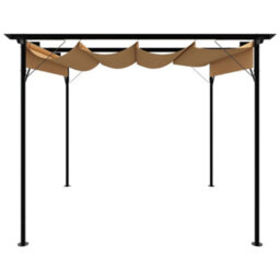 Pergola With Retractable Roof Taupe 3X3 M Steel 180 G/ma - thumbnail 2