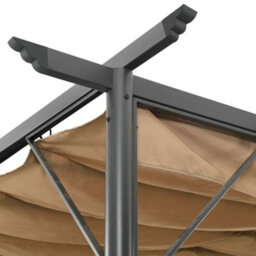 Pergola With Retractable Roof Taupe 3X3 M Steel 180 G/ma - thumbnail 3
