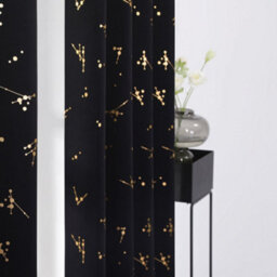 Deconovo Eyelet Thermal Curtains,gold Constellation Printed  Blackout Curtains For Baby Nursery, 52 X 84 Inch, Black, 2 Panels - thumbnail 5