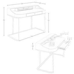 Angel Cerda Desktop Dressing Table Leatherette, Walnut And Gray Steel - thumbnail 8