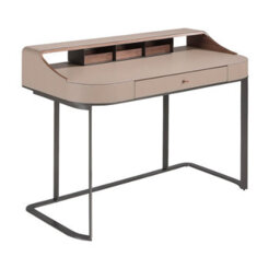 Angel Cerda Desktop Dressing Table Leatherette, Walnut And Gray Steel