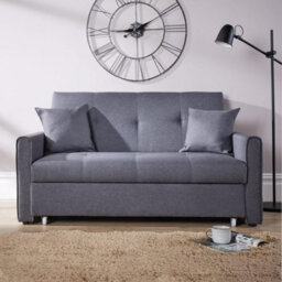Home Source Charleston Extra Wide 2 Seater Linen Dark Grey Double Sofa Bed - thumbnail 5
