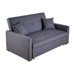 Home Source Charleston Extra Wide 2 Seater Linen Dark Grey Double Sofa Bed - thumbnail 8