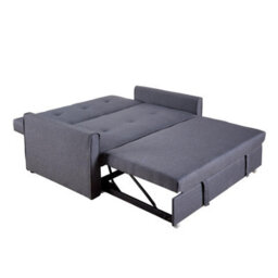 Home Source Charleston Extra Wide 2 Seater Linen Dark Grey Double Sofa Bed - thumbnail 9