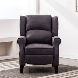 More4Homes Eaton Wing Back Fireside Herringbone Fabric Recliner Armchair Sofa Chair Reclining Cinema (Herringbone Blue) - thumbnail 9