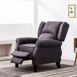 More4Homes Eaton Wing Back Fireside Herringbone Fabric Recliner Armchair Sofa Chair Reclining Cinema (Herringbone Blue) - thumbnail 8