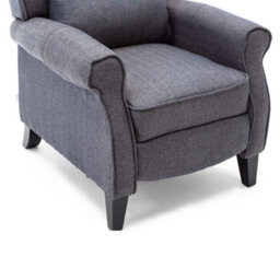More4Homes Eaton Wing Back Fireside Herringbone Fabric Recliner Armchair Sofa Chair Reclining Cinema (Herringbone Blue) - thumbnail 6
