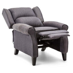 More4Homes Eaton Wing Back Fireside Herringbone Fabric Recliner Armchair Sofa Chair Reclining Cinema (Herringbone Blue) - thumbnail 4