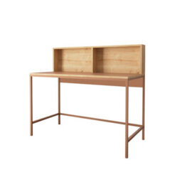 120Cm Wide Home Office Desk, Stylish Wooden Desk, Work Desk For Home Office, Computer Table&office Table (Oak&terracotta, Olivia) - thumbnail 4