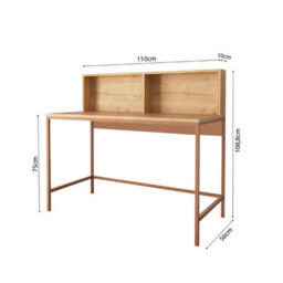 120Cm Wide Home Office Desk, Stylish Wooden Desk, Work Desk For Home Office, Computer Table&office Table (Oak&terracotta, Olivia) - thumbnail 5