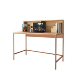 120Cm Wide Home Office Desk, Stylish Wooden Desk, Work Desk For Home Office, Computer Table&office Table (Oak&terracotta, Olivia) - thumbnail 3